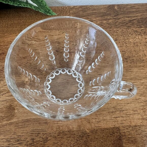 Columbia Depression Glass Cup – Federal Glass Clear Vintage Teacup 1930s Pressed - Picture 5 of 6